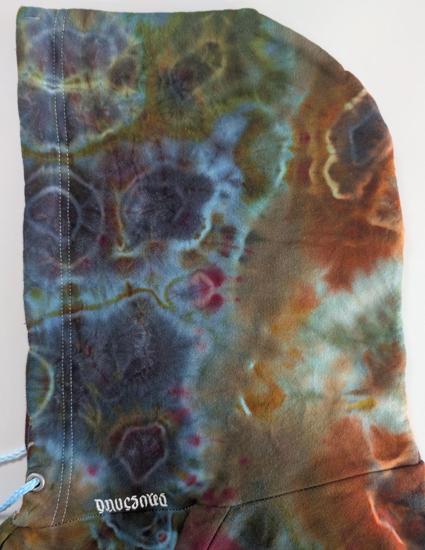 XL Geode Ice Dye Tie Dye on a Hanes Ultimate Cotton Zipper Hoodie w/ Front Pocket