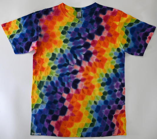 Medium Zig Zag Honeycomb Tie Dye on a Gildan Ultra Cotton PFD (Prepared for Dye) T-Shirt