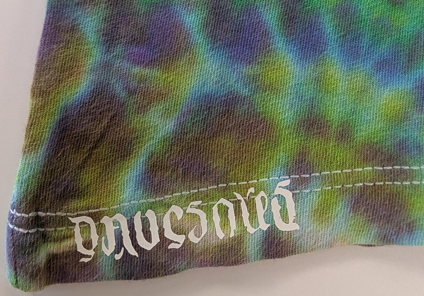 Women's Medium Cosmic Egg/Geode Hybrid Tie Dye on a District Very Important Tee V-Neck Cotton T-Shirt