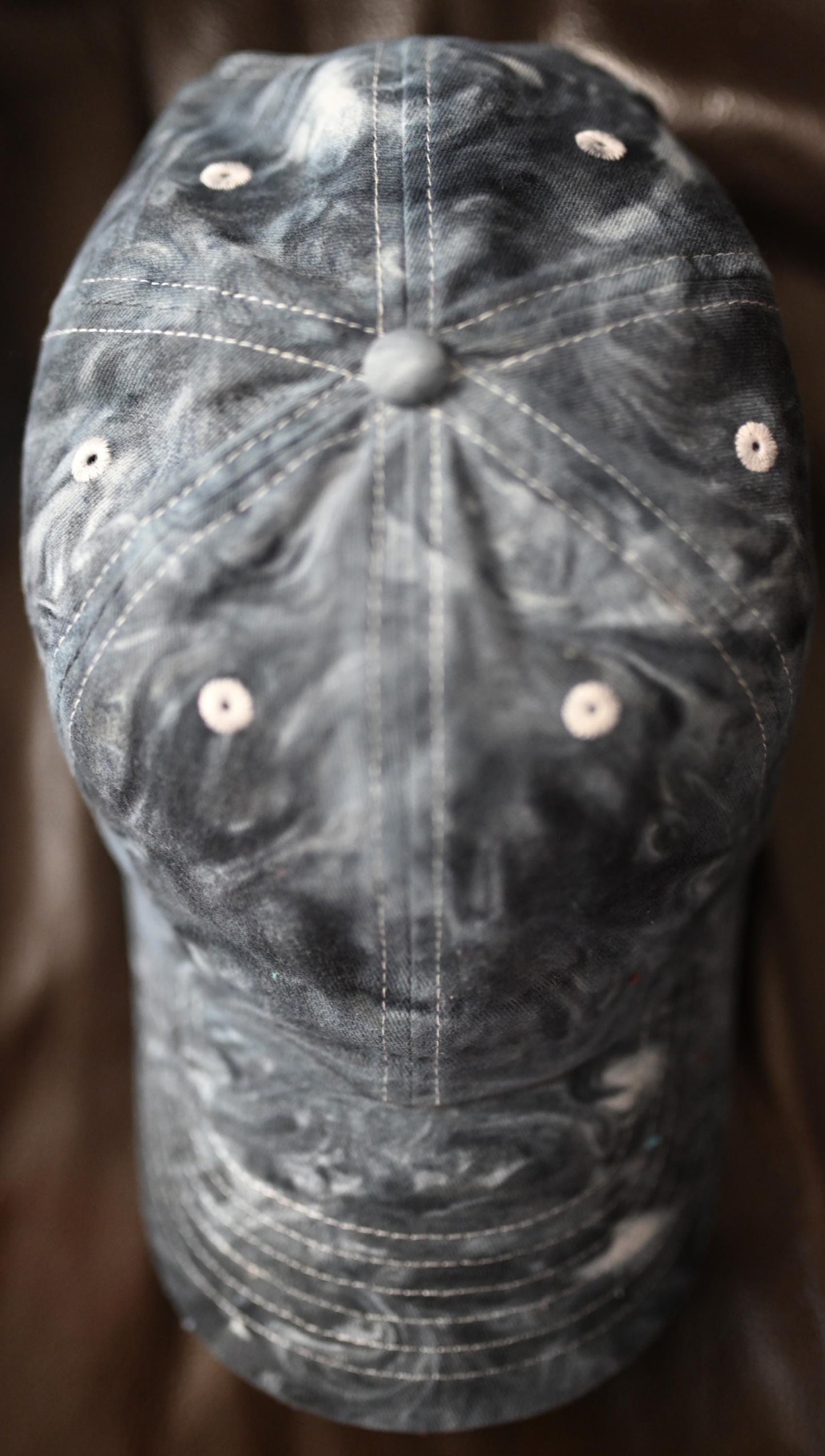 Adult Greys & Black Swirl Dyed/"Shaving Cream Dye" on a Valucap Brushed Twill Cap