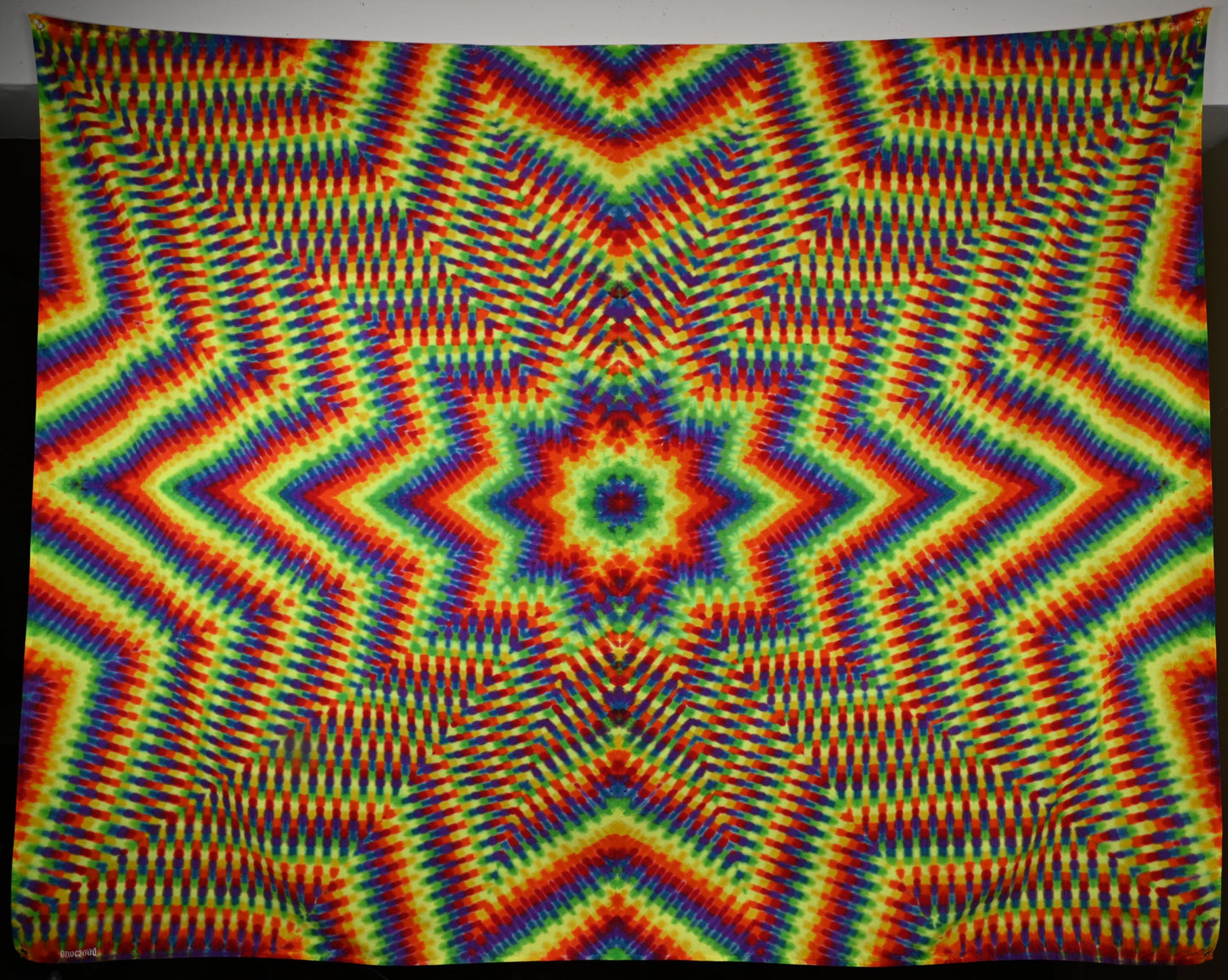 72"X56.5" UV Reactive Custom Isotoxal Decagram Star Tie Dye Tapestry* w/ Metal Grommets for Hanging