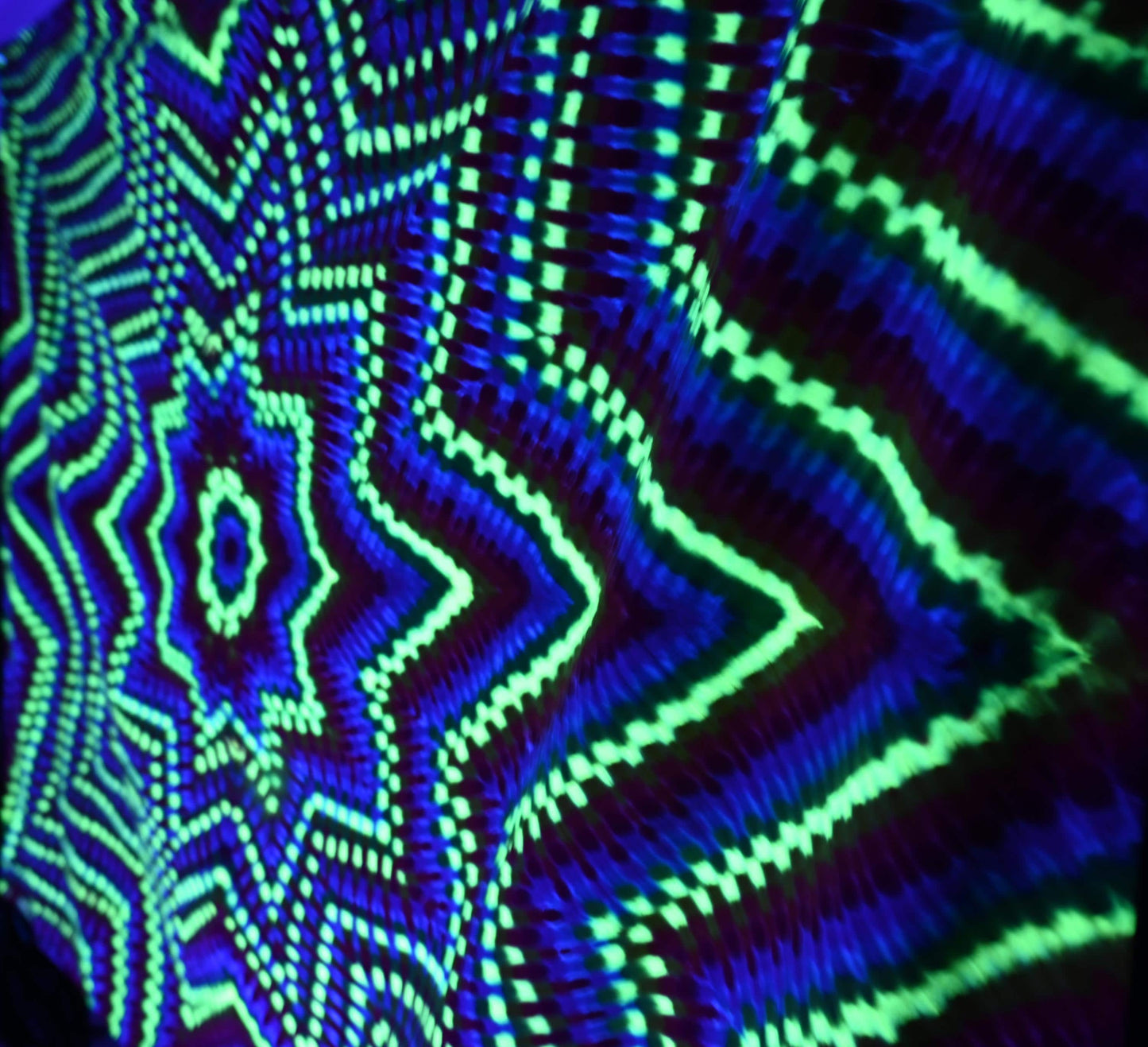 72"X56.5" UV Reactive Custom Isotoxal Decagram Star Tie Dye Tapestry* w/ Metal Grommets for Hanging