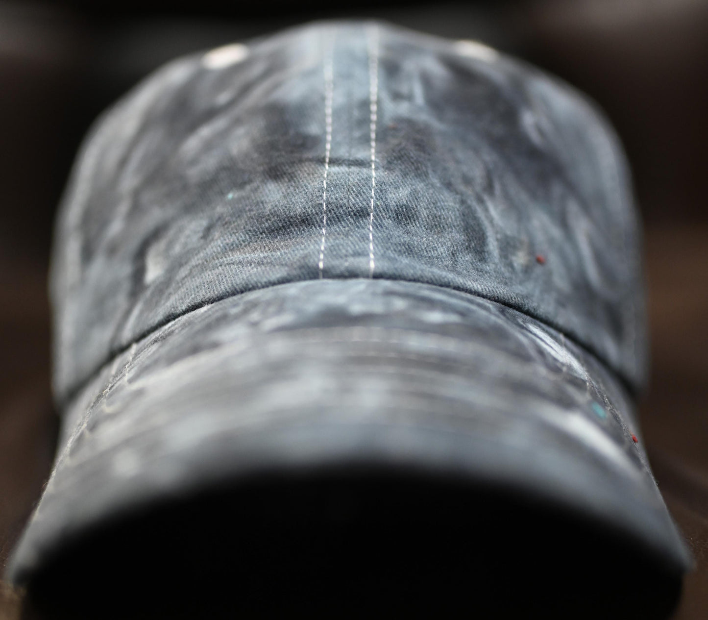 Adult Greys & Black Swirl Dyed/"Shaving Cream Dye" on a Valucap Brushed Twill Cap