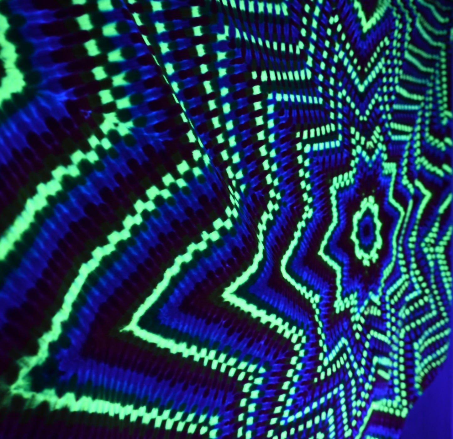 72"X56.5" UV Reactive Custom Isotoxal Decagram Star Tie Dye Tapestry* w/ Metal Grommets for Hanging