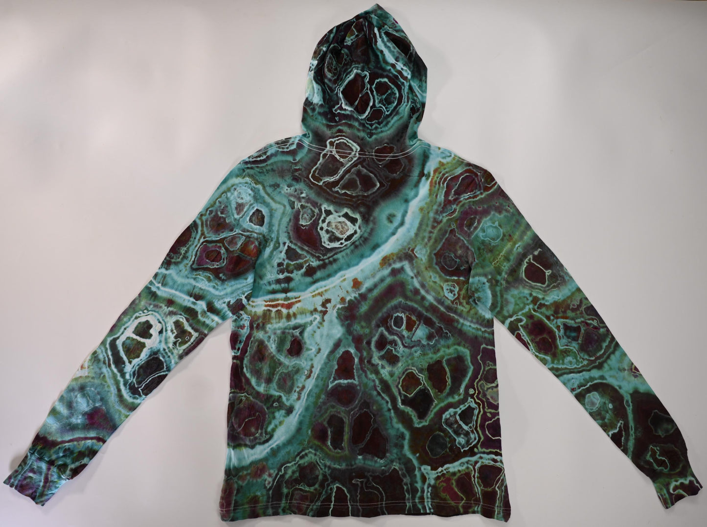 Large Geode Ice Dye Tie Dye on a Bella + Canvas 3512 Unisex Jersey Long-Sleeve Hoodie*