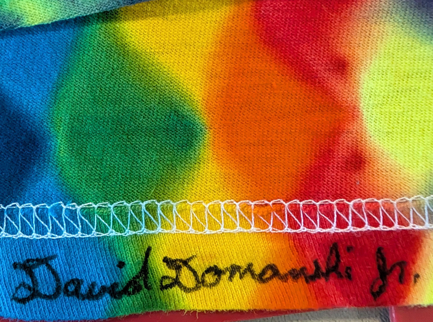 XL Super Heady UV Reactive 20Pt Mandala w/ Ripple Center F/Geometric Tower B Shield/Scrunch Tie Dye on a Tultex 290 Ringspun Cotton T-Shirt