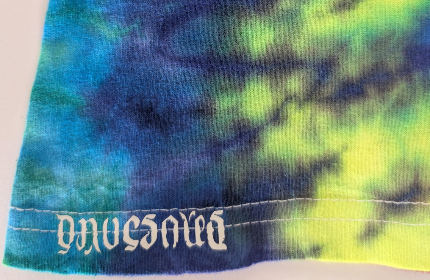 2X Super Heady UV Reactive 20Pt Mandala Cosmic Egg Cntr F/Geometric Tower B Shield/Scrunch Tie Dye on a Tultex 290 Ringspun Cotton T-Shirt