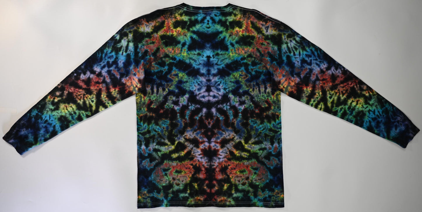 Large Scrunch "Crystal Wash" Low Water Immersion Tie Dye on a Tultex 291 Ringspun Cotton Long Sleeve Shirt