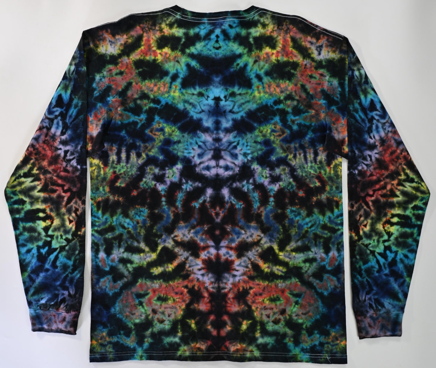 Large Scrunch "Crystal Wash" Low Water Immersion Tie Dye on a Tultex 291 Ringspun Cotton Long Sleeve Shirt
