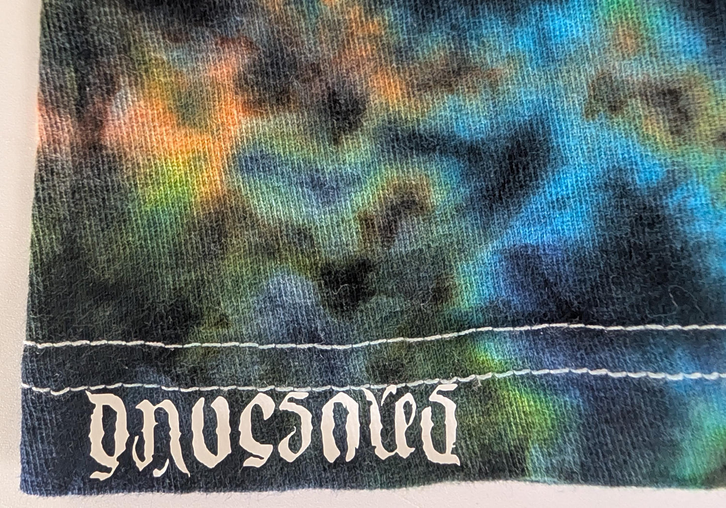 Large Scrunch "Crystal Wash" Low Water Immersion Tie Dye on a Tultex 291 Ringspun Cotton Long Sleeve Shirt