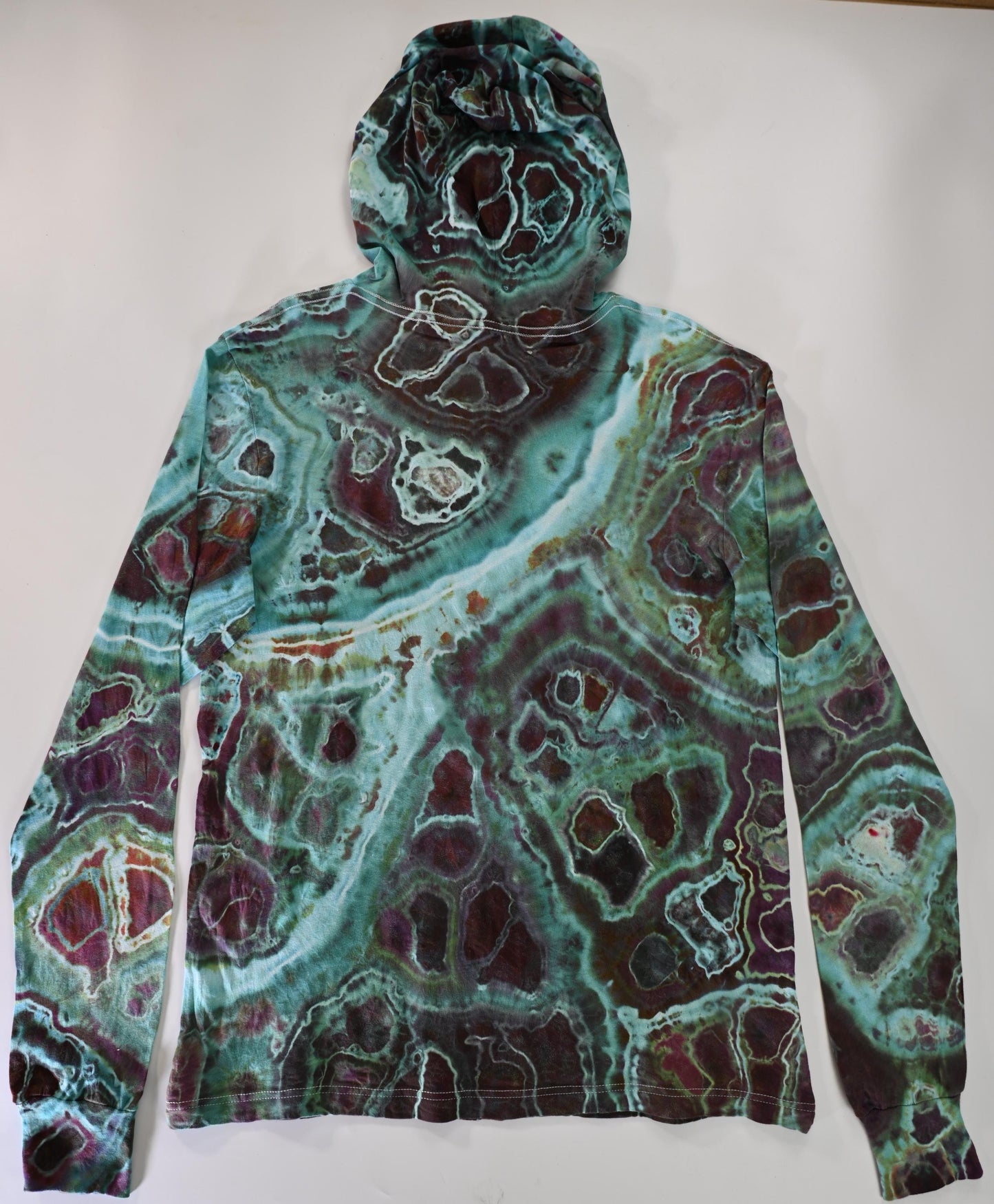 Large Geode Ice Dye Tie Dye on a Bella + Canvas 3512 Unisex Jersey Long-Sleeve Hoodie*