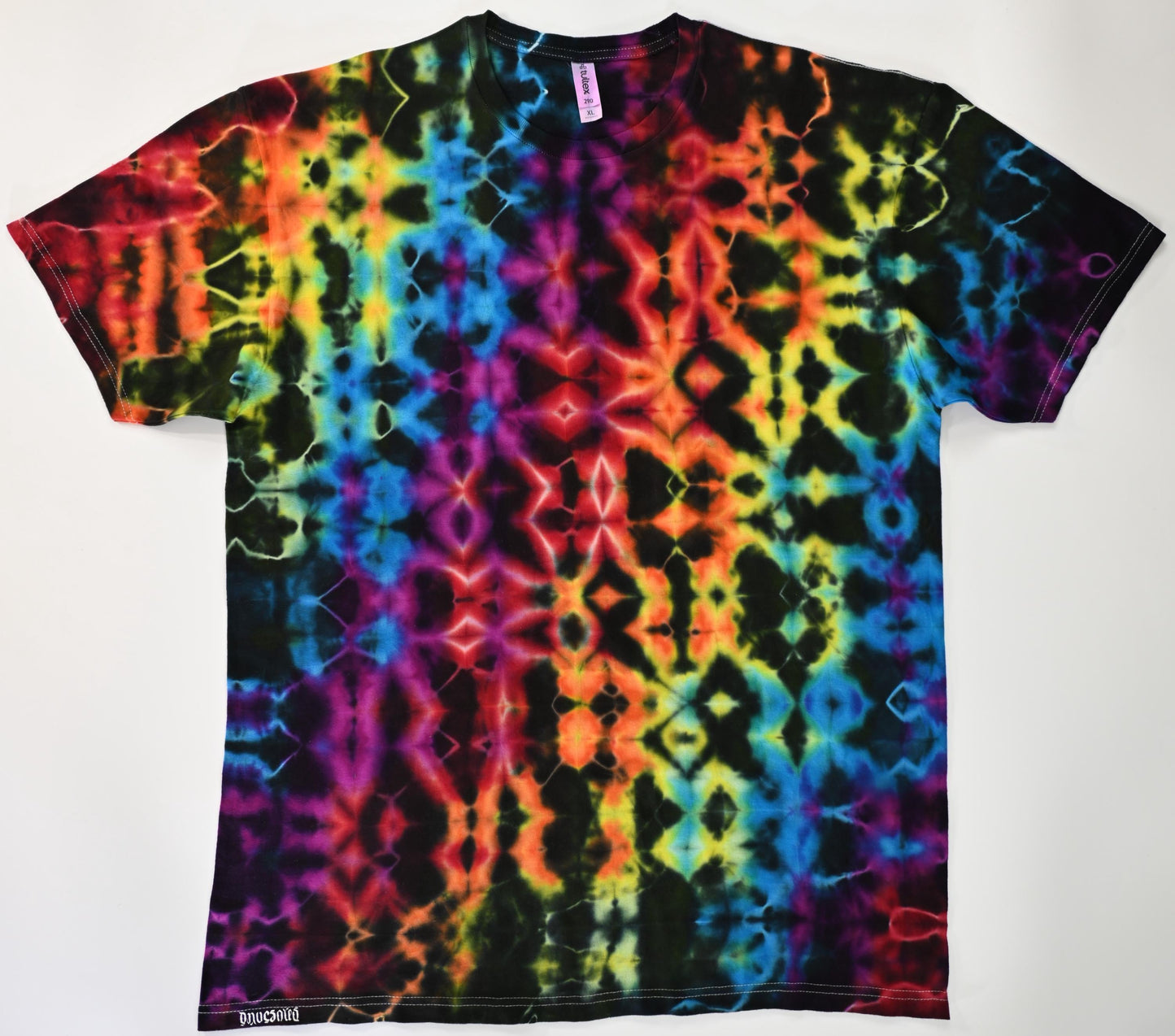XL Glitch Tie Dye on a Tultex 290 Ringspun Cotton T-Shirt