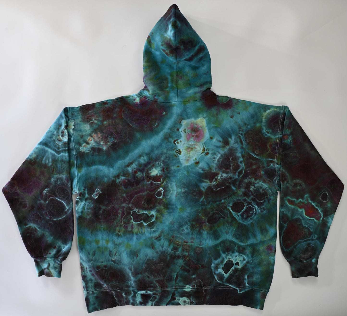 XL Geode Ice Dye Tie Dye on a Hanes Ultimate Cotton Pullover Hoodie