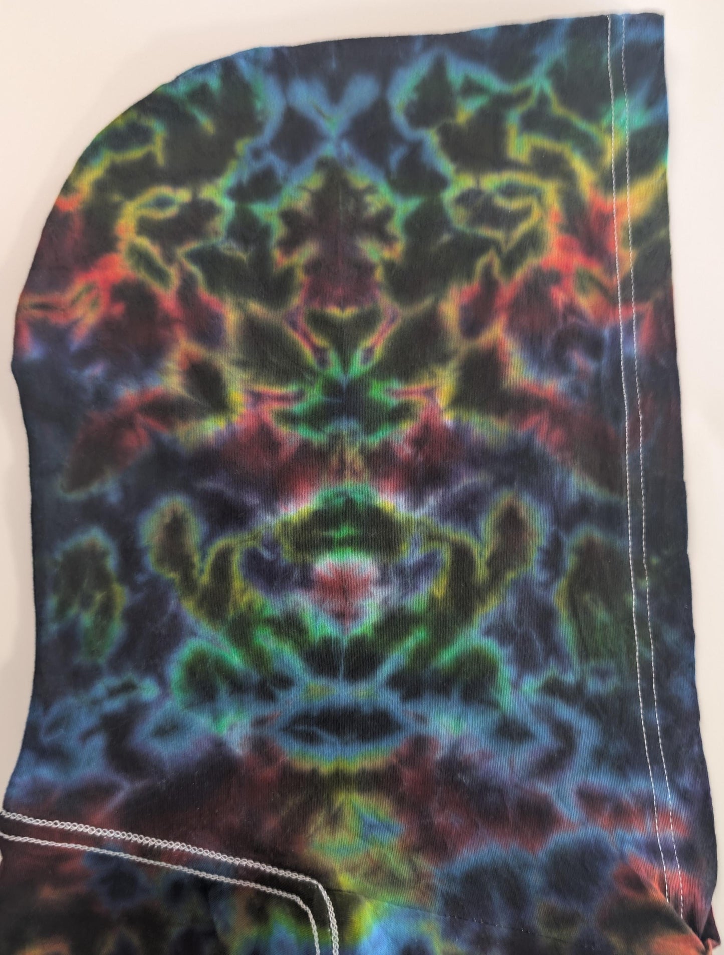 2X Blacked Out Rainbow Rorschach Scrunch Tie Dye on a Bella + Canvas 3512 Unisex Jersey Long-Sleeve Hoodie*