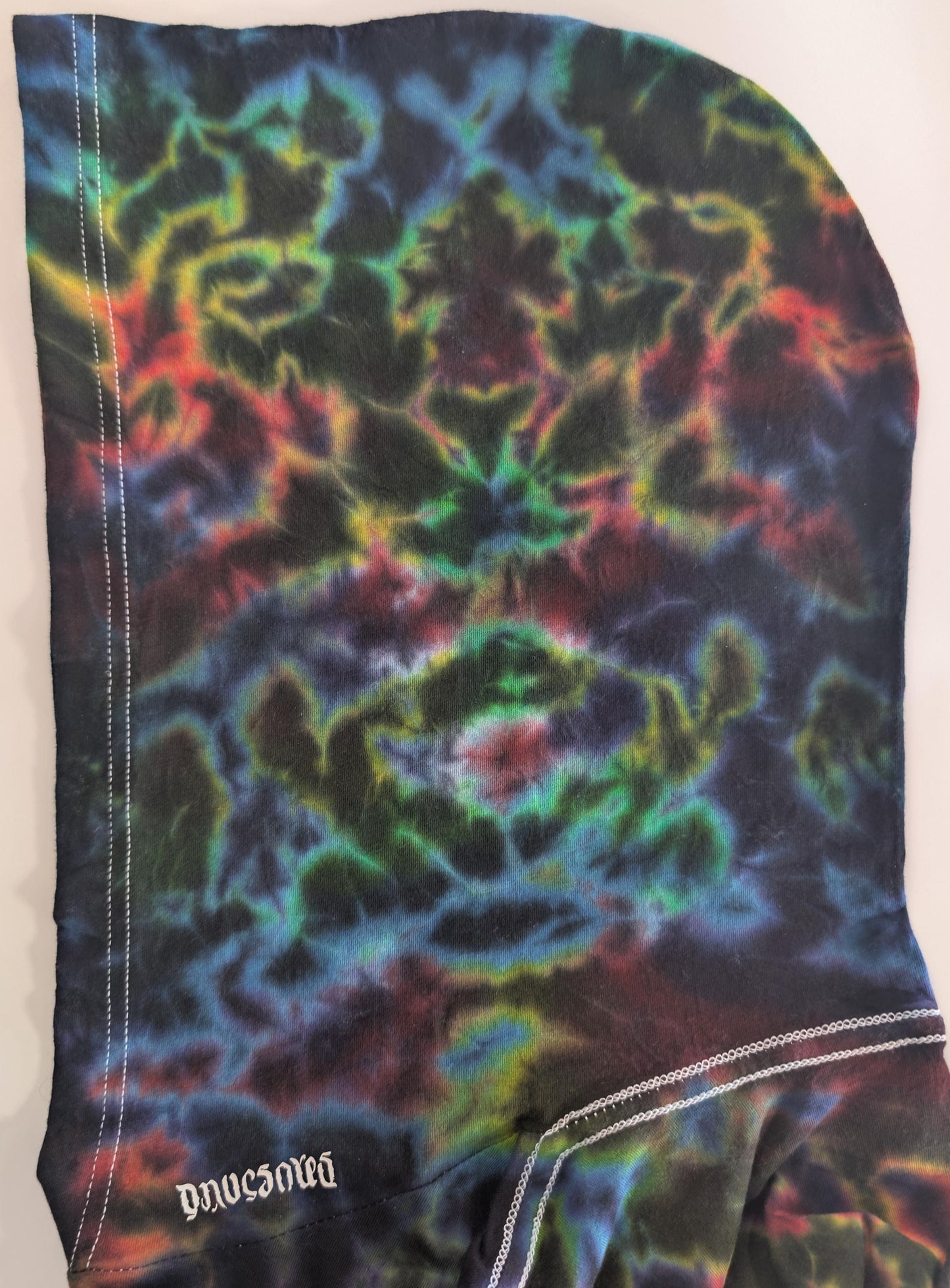 2X Blacked Out Rainbow Rorschach Scrunch Tie Dye on a Bella + Canvas 3512 Unisex Jersey Long-Sleeve Hoodie*