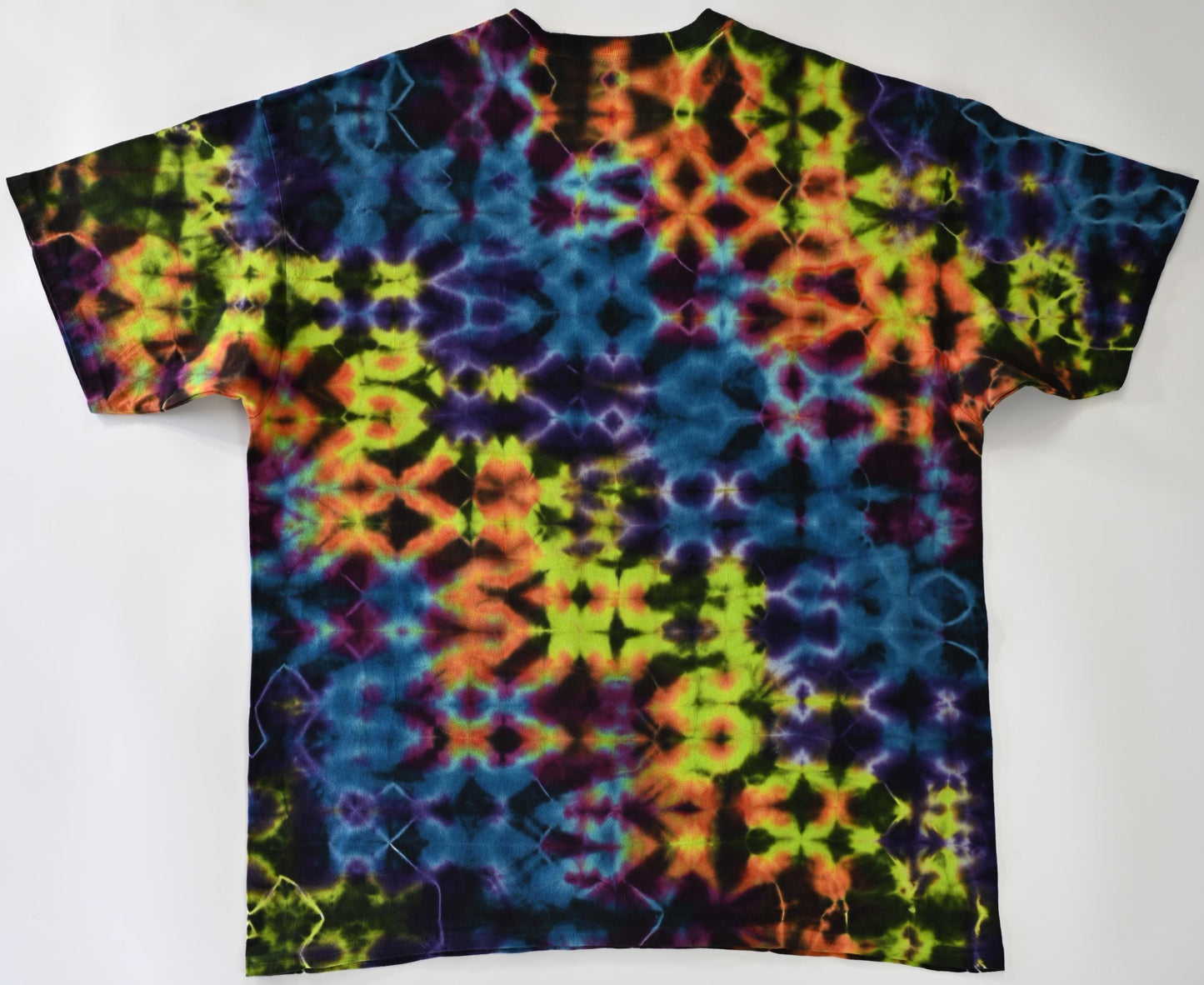 2X Glitch Tie Dye in my Psychedelic Vision color Palette on a Gildan Ultra Cotton PFD (Prepared for Dye) T-Shirt