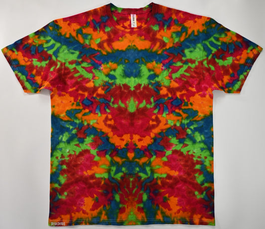 XL Rorschach Scrunch Tie Dye in My "Perplexing Paradox" Color Palette On a Tultex 290 Ringspun Cotton T-Shirt