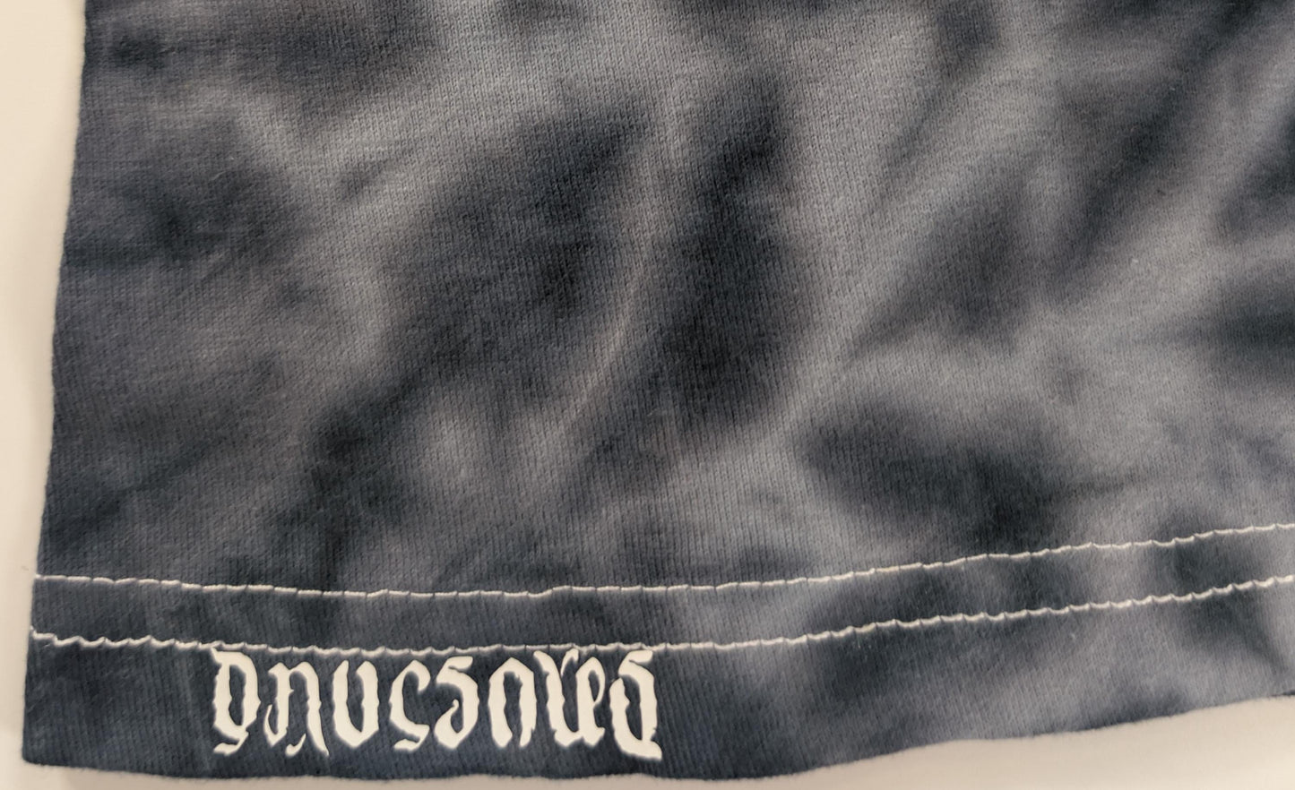 XL Heady UV Reactive Octagon>{16/4} Hexadecagram Front/Stepped Alien Spine Back/Zig Zag Honeycomb Sleeves, Scrunch Tie Dye Tultex T-Shirt