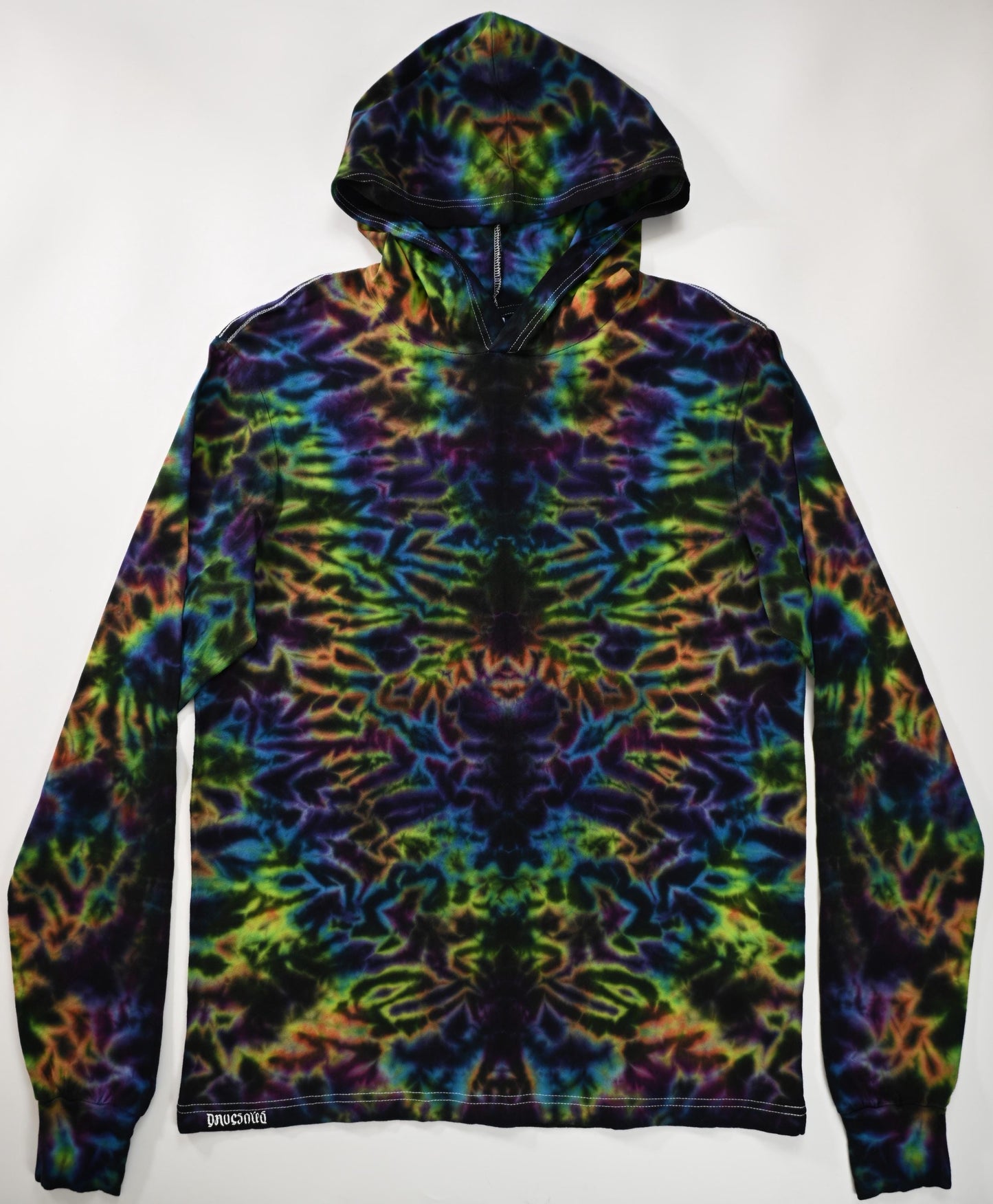 Large Rorschach Scrunch Tie Dye in my Psychedelic Vision Color Palette on a Bella + Canvas 3512 Unisex Jersey Long-Sleeve Hoodie*