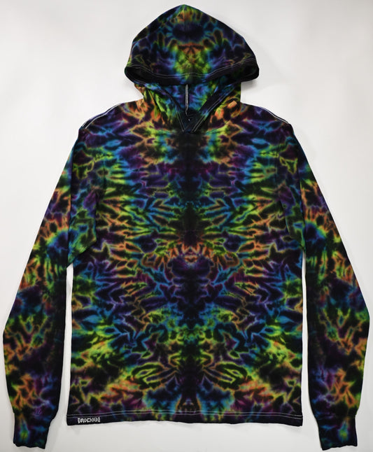Large Rorschach Scrunch Tie Dye in my Psychedelic Vision Color Palette on a Bella + Canvas 3512 Unisex Jersey Long-Sleeve Hoodie*