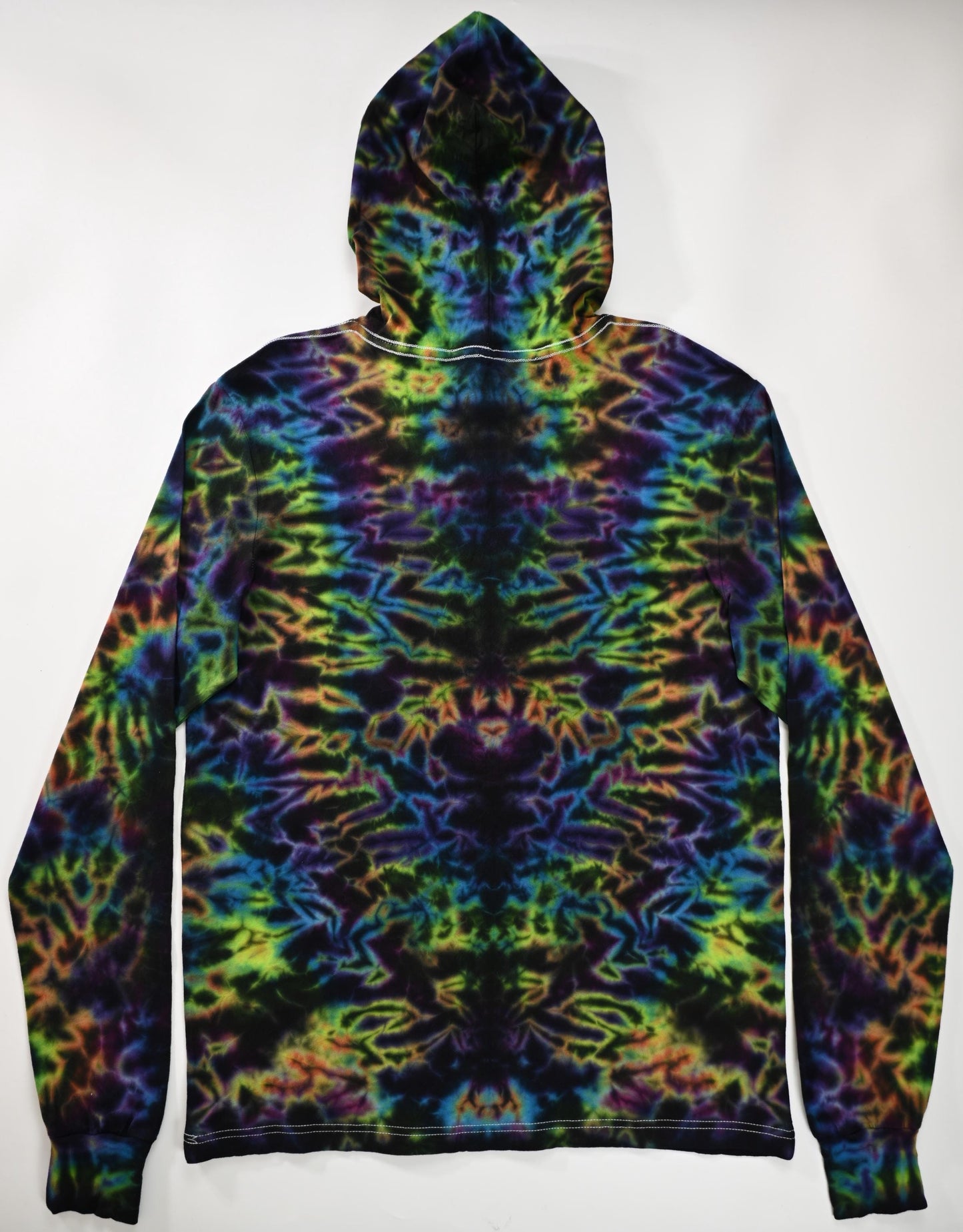 Large Rorschach Scrunch Tie Dye in my Psychedelic Vision Color Palette on a Bella + Canvas 3512 Unisex Jersey Long-Sleeve Hoodie*