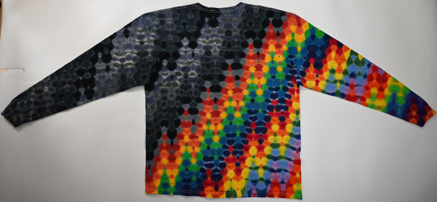 minor improved factory defect** 2X Heatwave.V-5e Tie Dye on a Tultex 291 Ringspun Cotton Long Sleeve Shirt *Read Description