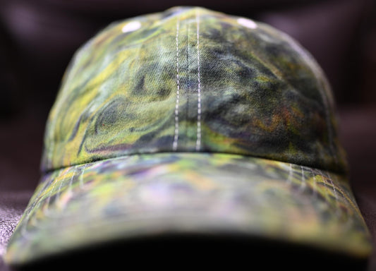 Adult Swirl Dyed/"Shaving Cream Dye" using My Neon Candy Nebula Color Palette on a Valucap Brushed Twill Cap