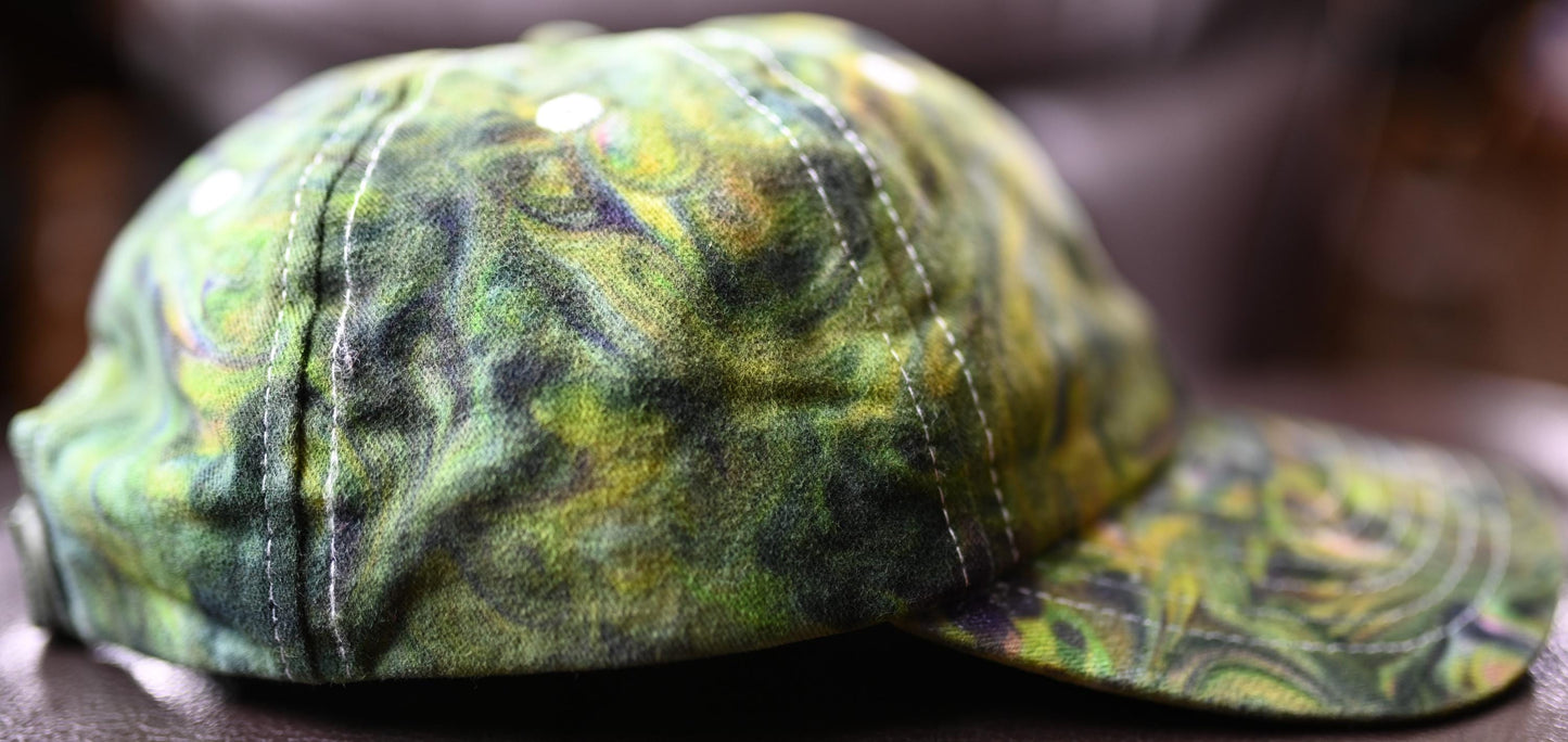Adult Swirl Dyed/"Shaving Cream Dye" using My Neon Candy Nebula Color Palette on a Valucap Brushed Twill Cap