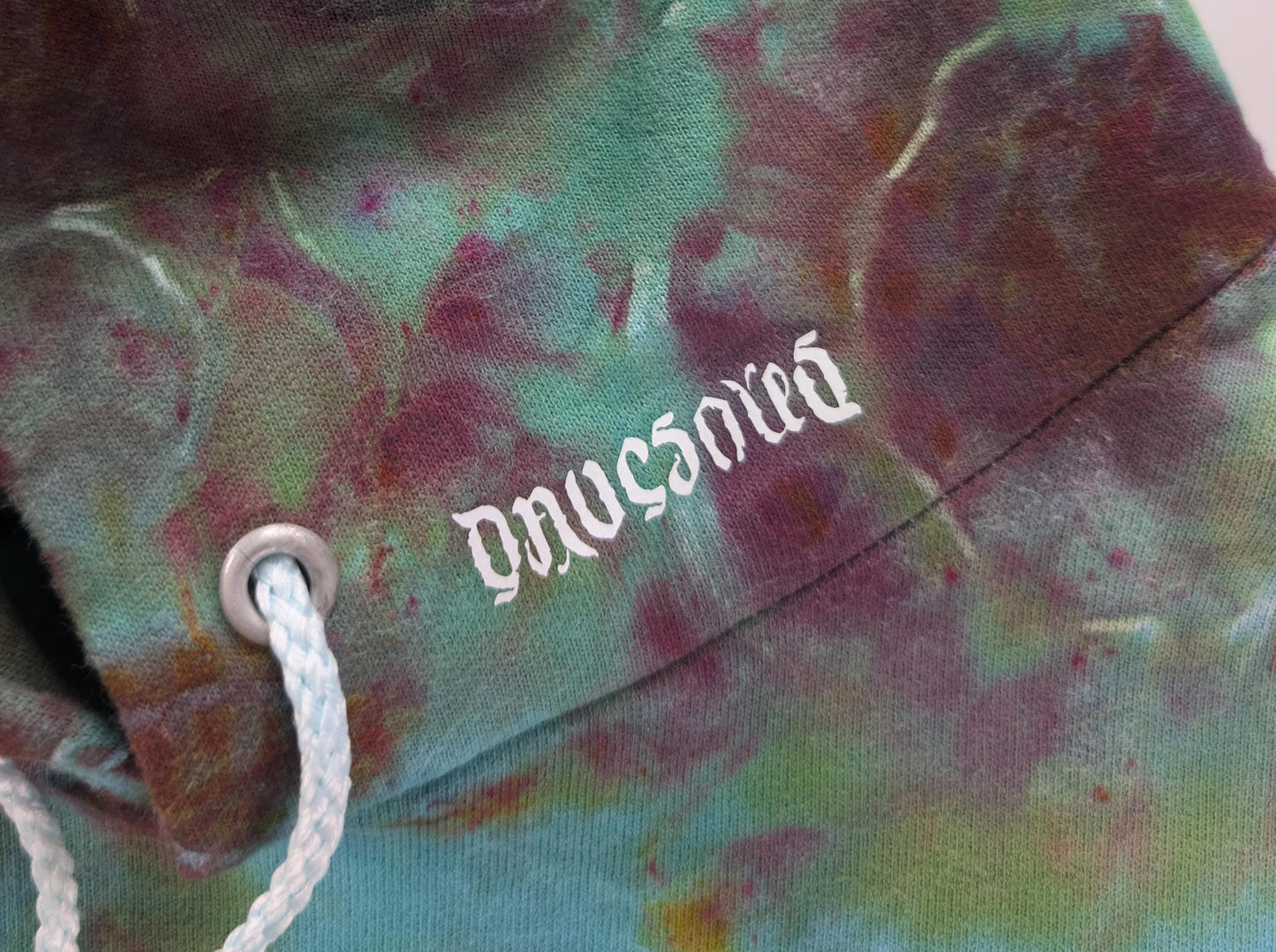 Large Geode Ice Dye Tie Dye on a Hanes Ultimate Cotton Pullover Hoodie with Front Pocket