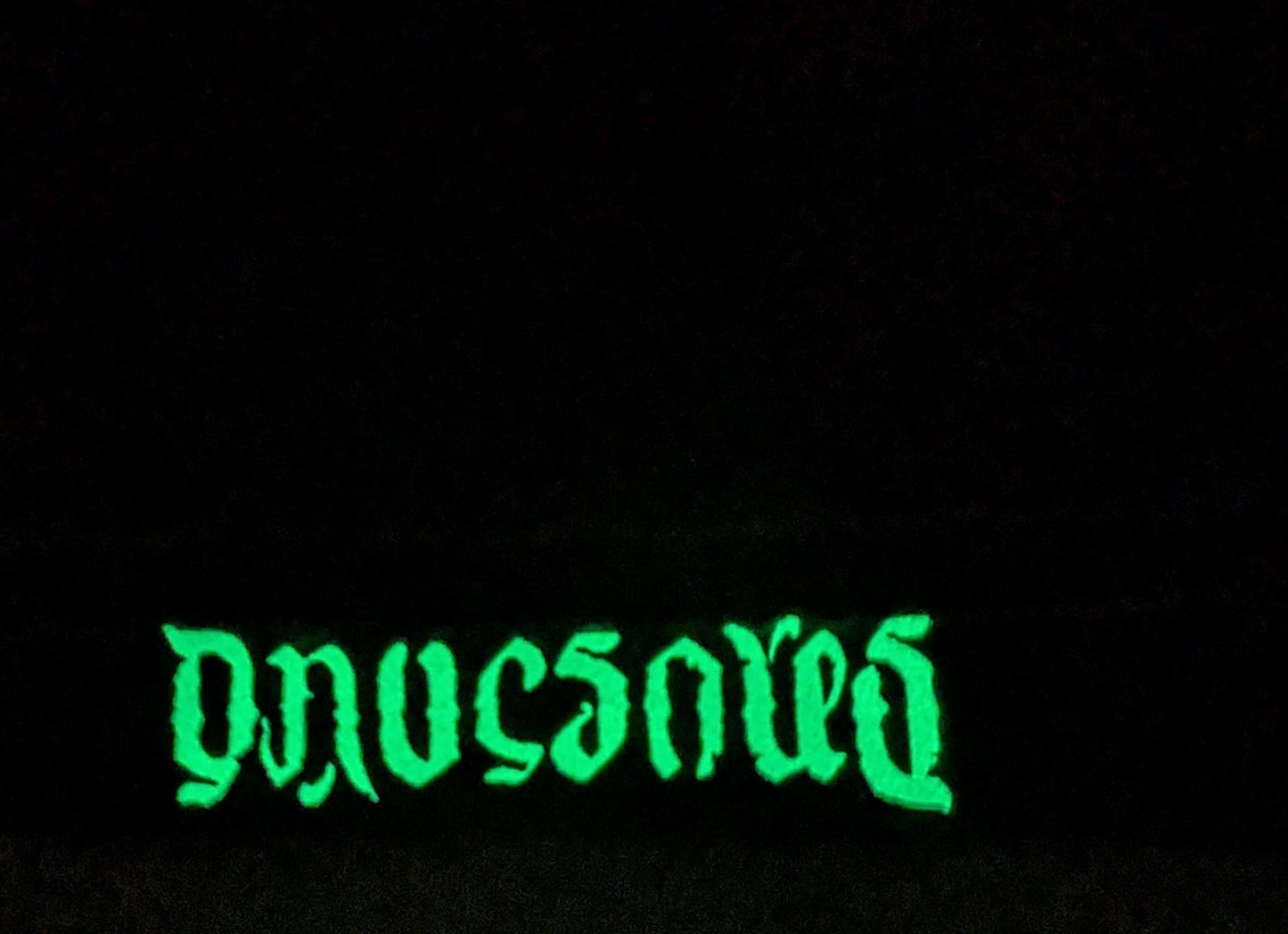 XL Heady UV Reactive Hexagon>{12/3} Dodecagram Front/ Geometric Tower Back/Scrunch Tie Dye on a Tultex 290 Ringspun Cotton T-Shirt