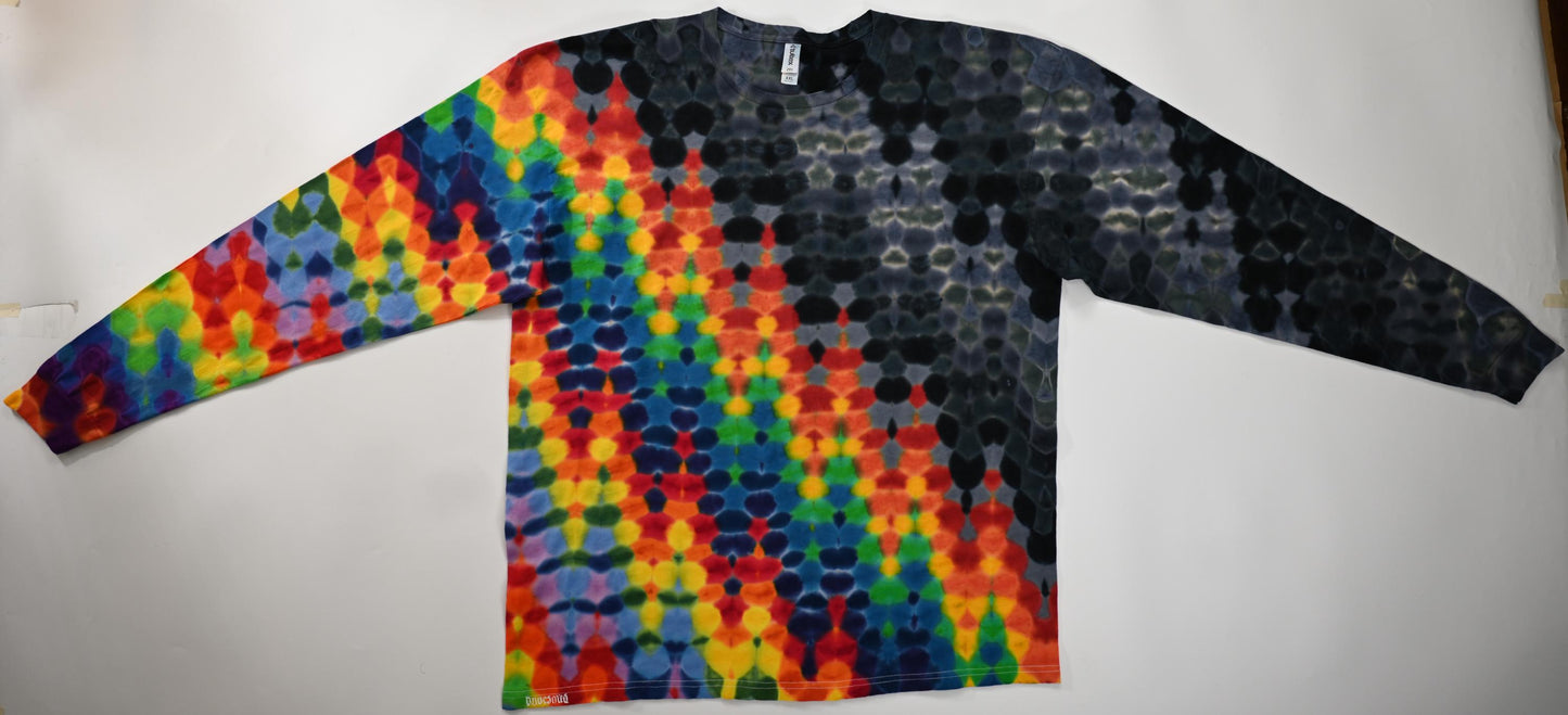 minor improved factory defect** 2X Heatwave.V-5e Tie Dye on a Tultex 291 Ringspun Cotton Long Sleeve Shirt *Read Description