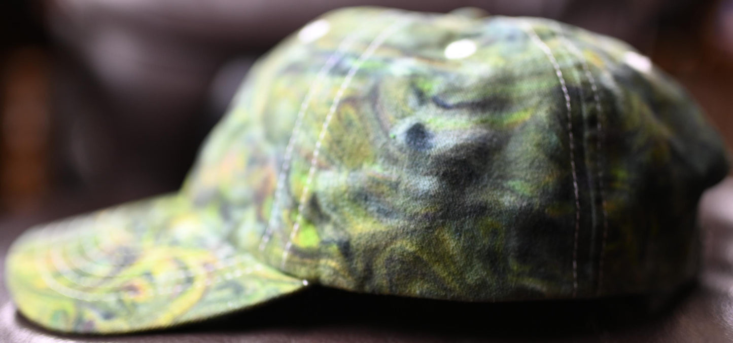 Adult Swirl Dyed/"Shaving Cream Dye" using My Neon Candy Nebula Color Palette on a Valucap Brushed Twill Cap