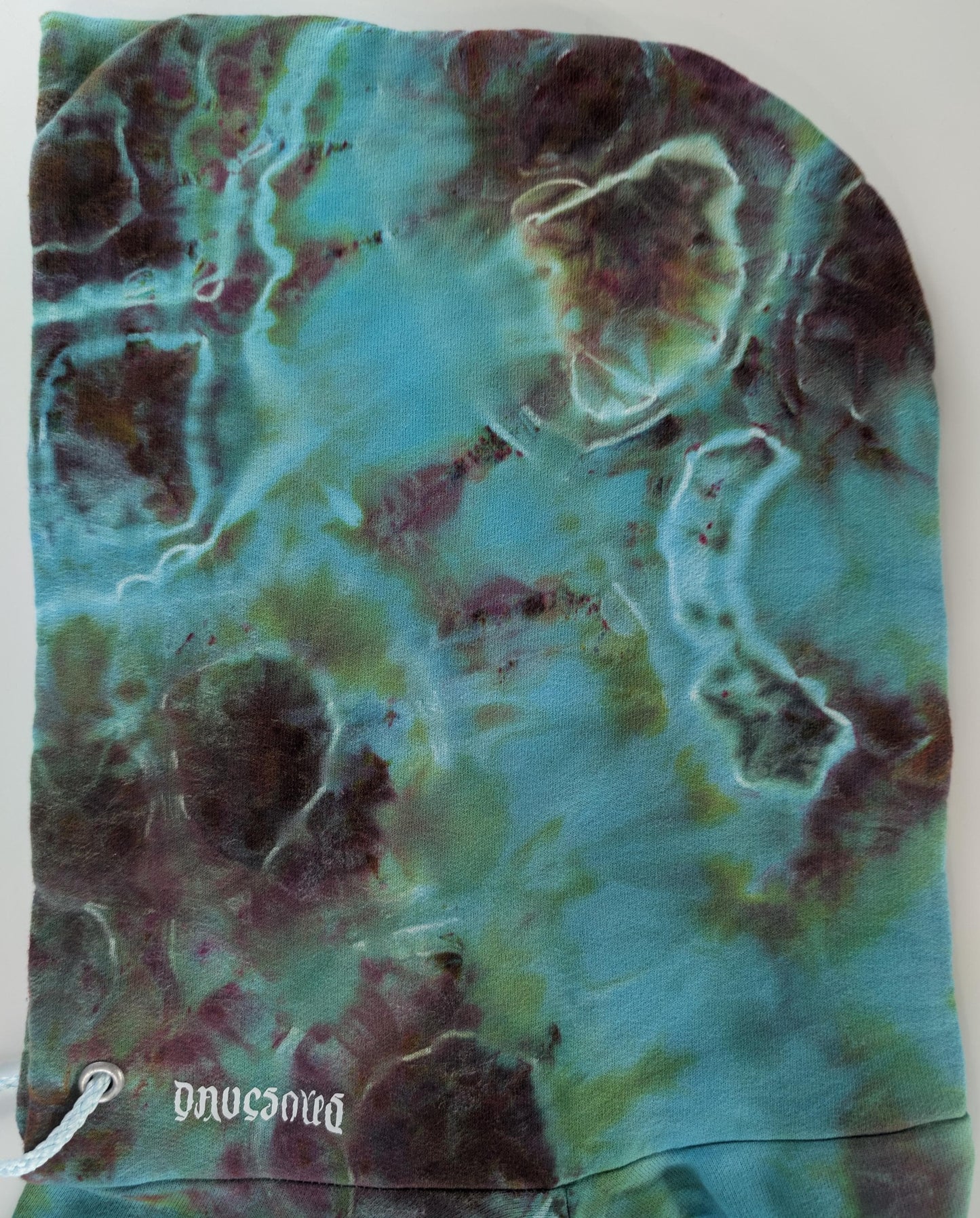 Large Geode Ice Dye Tie Dye on a Hanes Ultimate Cotton Pullover Hoodie with Front Pocket