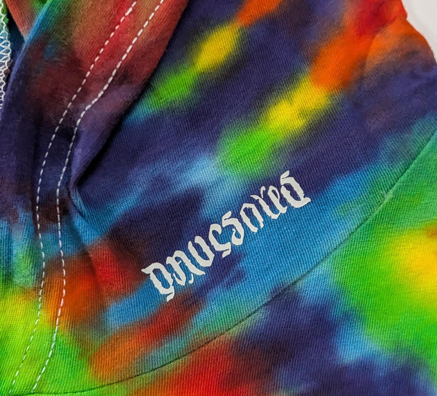 XL Decagram Trippy Weaver Tie Dye on a Bella + Canvas 3512 Unisex Jersey Long-Sleeve Hoodie*