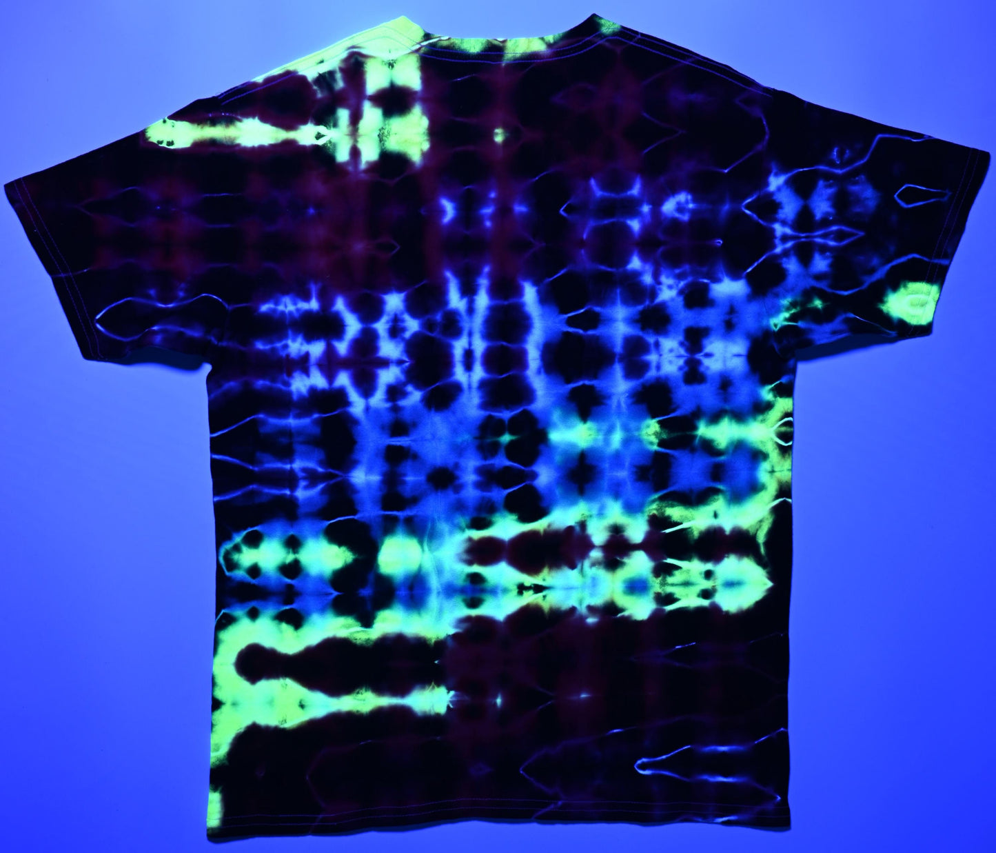 Youth XL Glitch Tie Dye Using My Neon Vortex Color Palette on a Gildan Ultra Cotton Youth T-Shirt