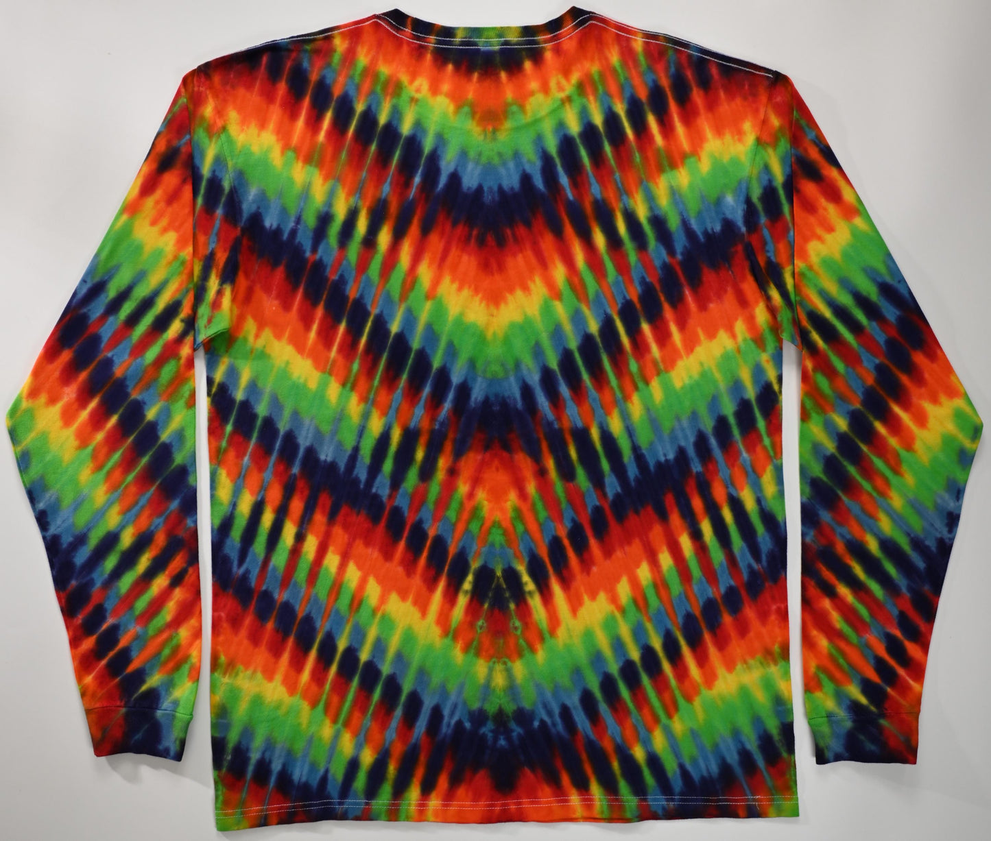 Large Trippy Weaver Variant Tie Dye on a Tultex 291 Ringspun Cotton Long Sleeve Shirt