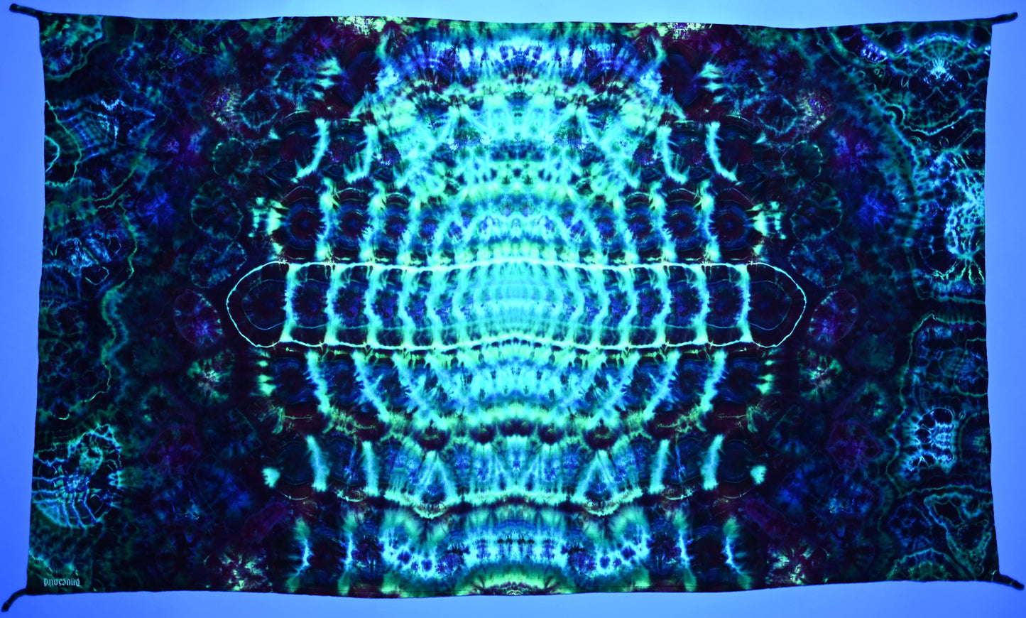 36"X54" (Msrmnts before Shrinkage) UV Reactive Cosmic Egg Center/Kenney Style/Cosmic Egg-Geodes  Tie Dye Tapestry w/ Hanging Loops