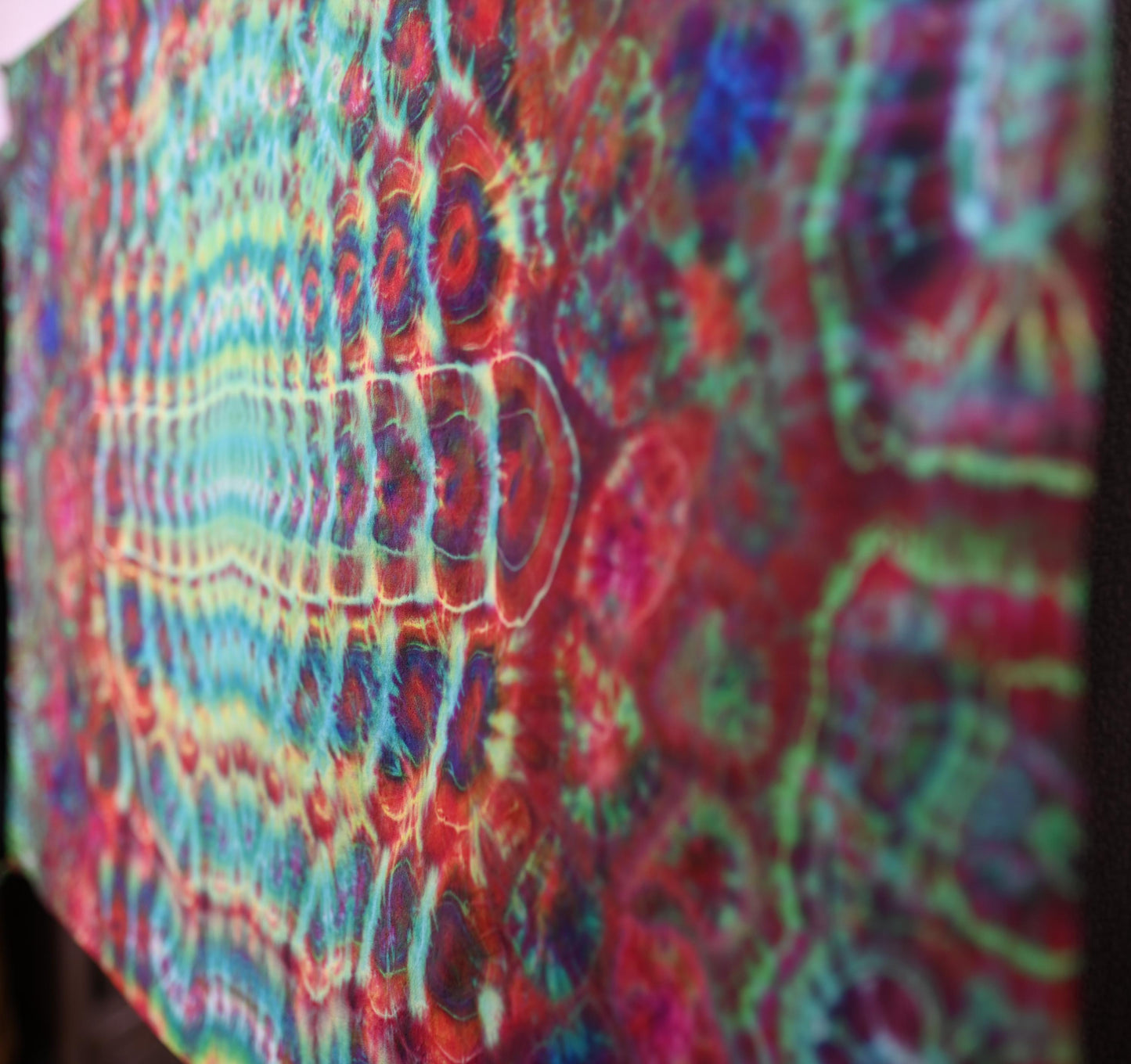 36"X54" (Msrmnts before Shrinkage) UV Reactive Cosmic Egg Center/Kenney Style/Cosmic Egg-Geodes  Tie Dye Tapestry w/ Hanging Loops