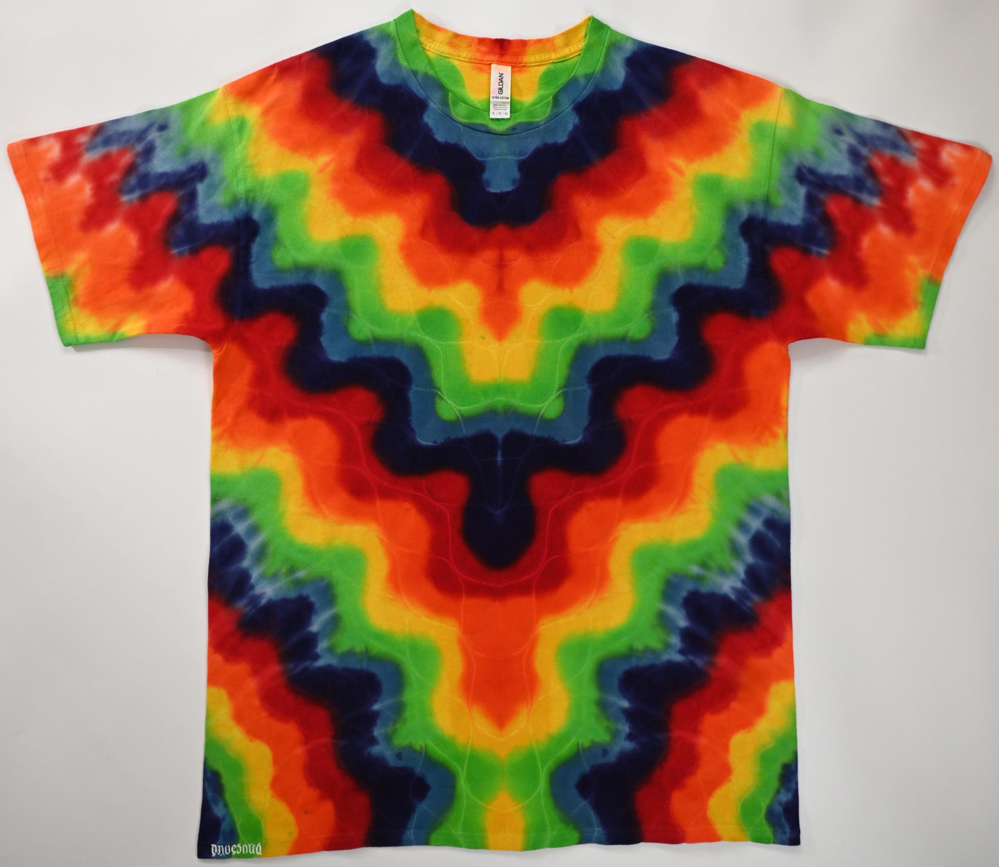 XL Wave Variation* Tie Dye on a Gildan Ultra Cotton PFD (Prepared for Dye) T-Shirt