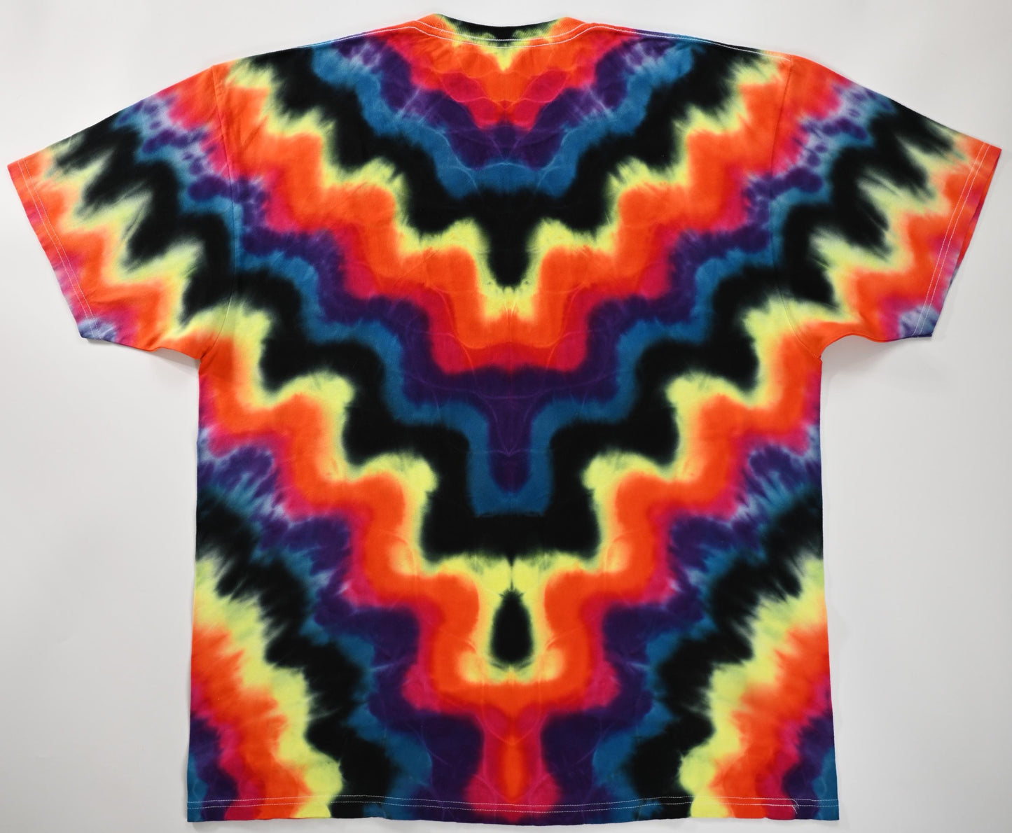 2X UV Reactive Wave Variation* Tie Dye on a Tultex 290 Ringspun Cotton T-Shirt
