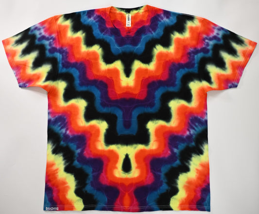 2X UV Reactive Wave Variation* Tie Dye on a Tultex 290 Ringspun Cotton T-Shirt