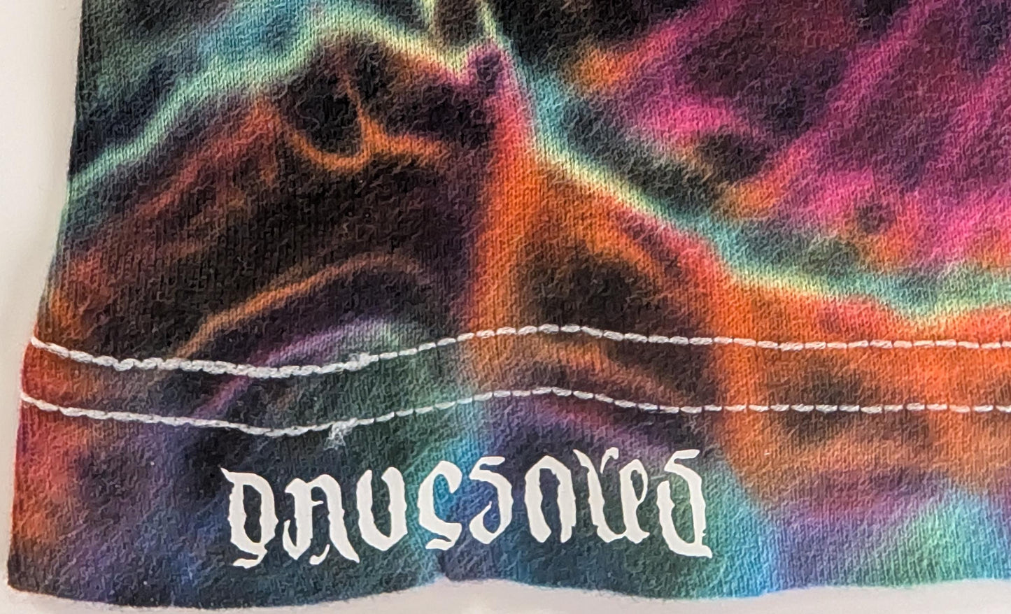 Large UV Reactive Cosmic Egg/Geode Hybrid Tie Dye in my Neon Vortex Palette on a Tultex 105 Ringspun Cotton Tank Top