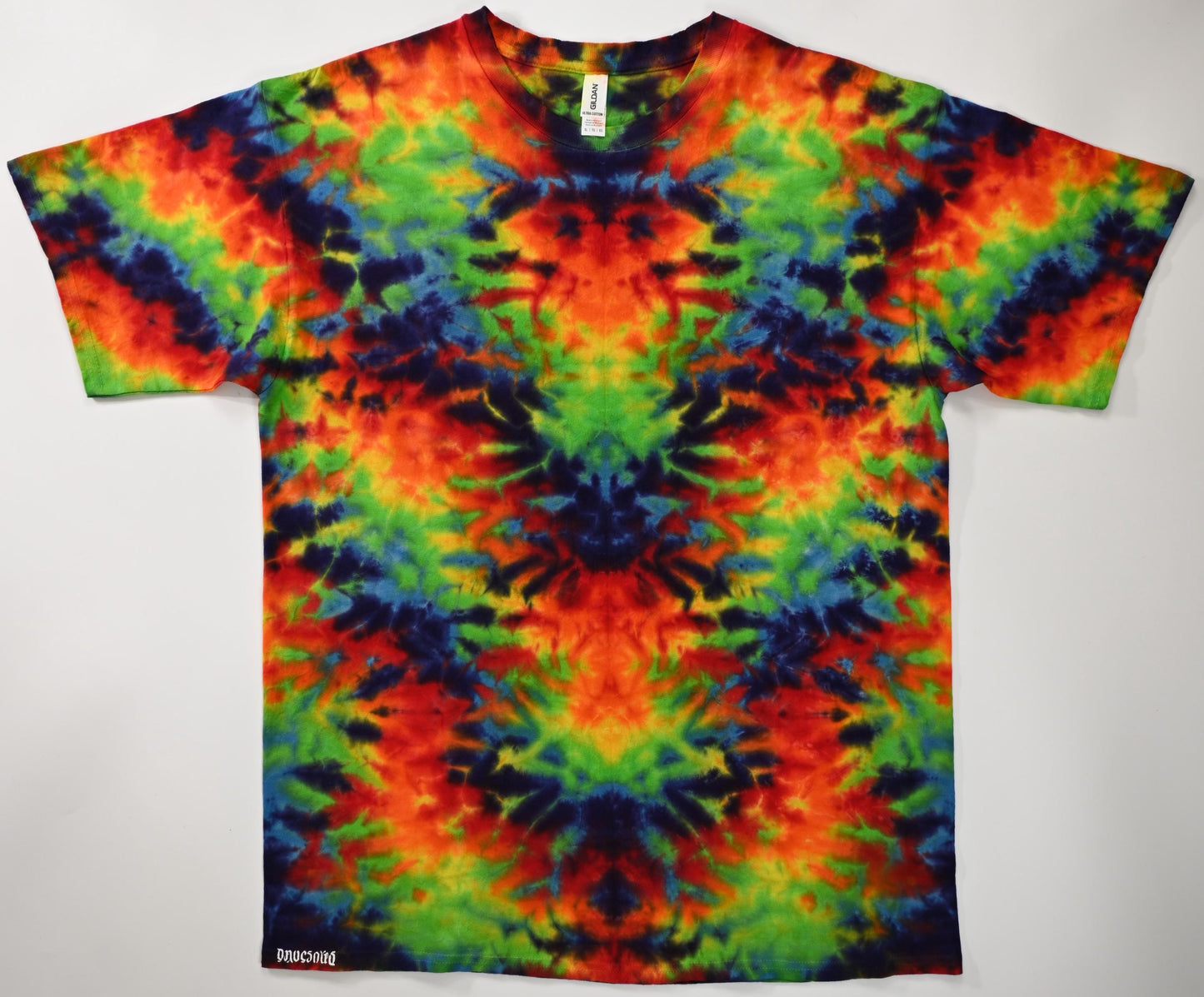 XL Rorschach Scrunch Tie Dye on a Gildan Ultra Cotton PFD (Prepared for Dye) T-Shirt