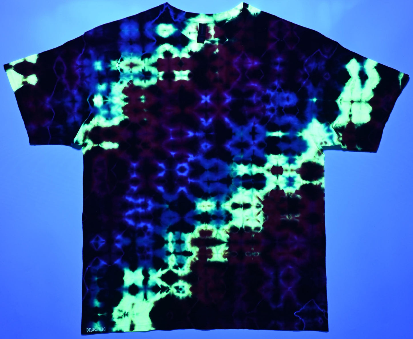 2X UV Reactive Glitch Tie Dye in my Neon Vortex Color Palette on a Gildan Ultra Cotton PFD (Prepared for Dye) T-Shirt