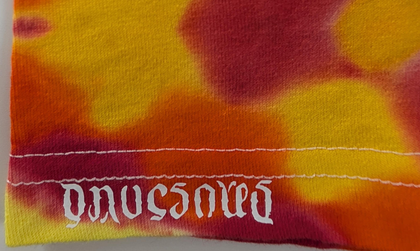 3X UV Reactive Heatwave: Flickering Inferno Tie Dye on a Tultex 290 Ringspun Cotton T-Shirt