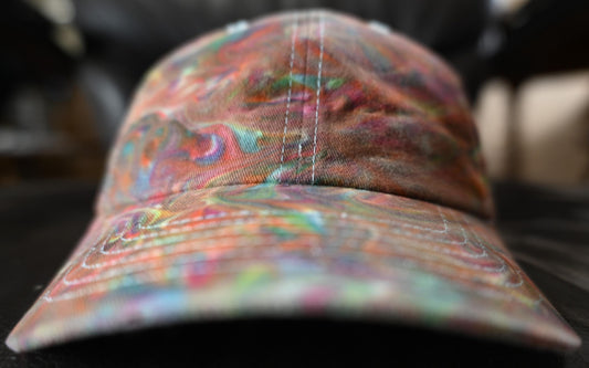 Adult Swirl Dyed/"Shaving Cream Dye" using My Expanded Prismatic Color Palette on a Valucap Brushed Twill Cap