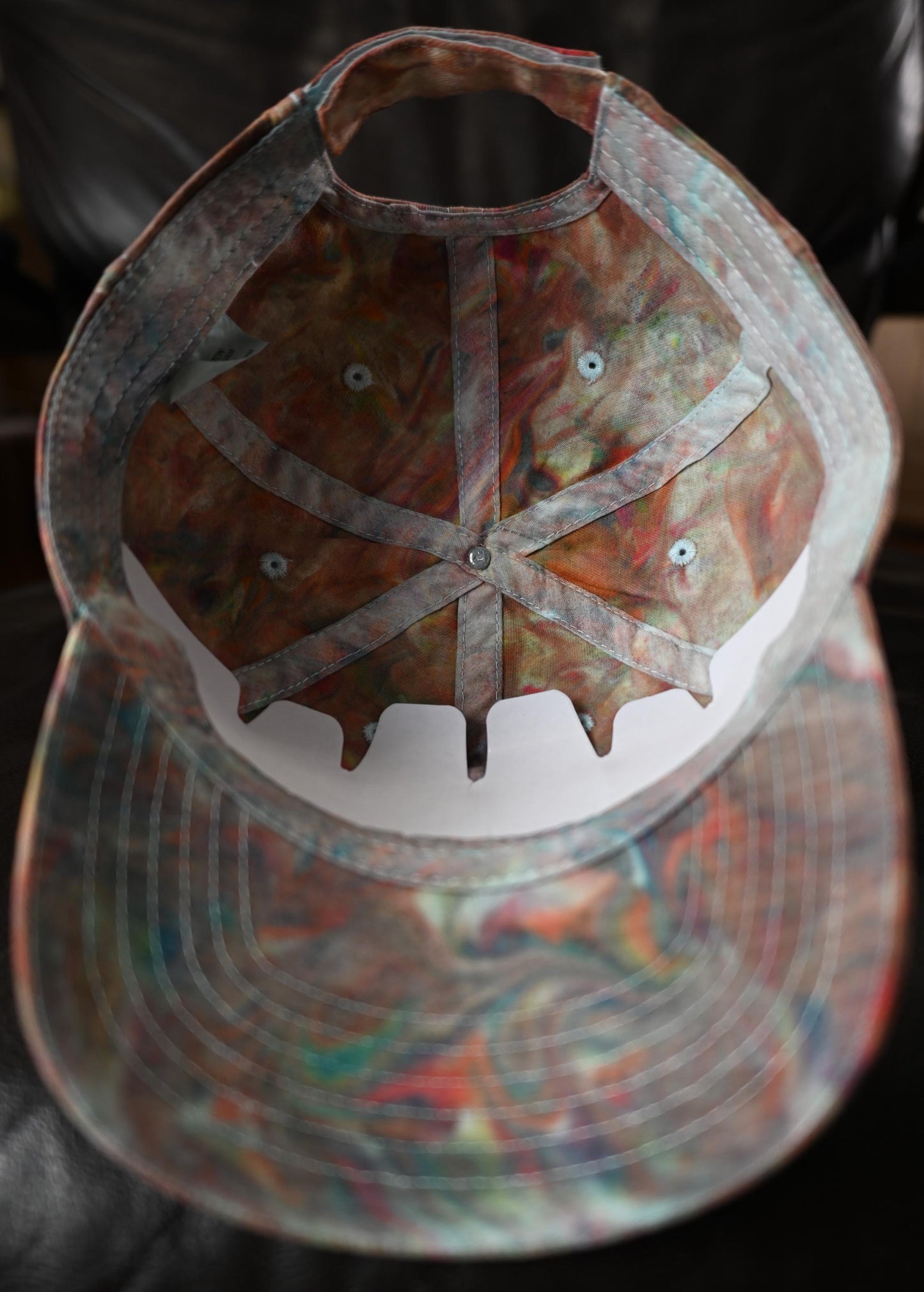 Adult Swirl Dyed/"Shaving Cream Dye" using My Expanded Prismatic Color Palette on a Valucap Brushed Twill Cap