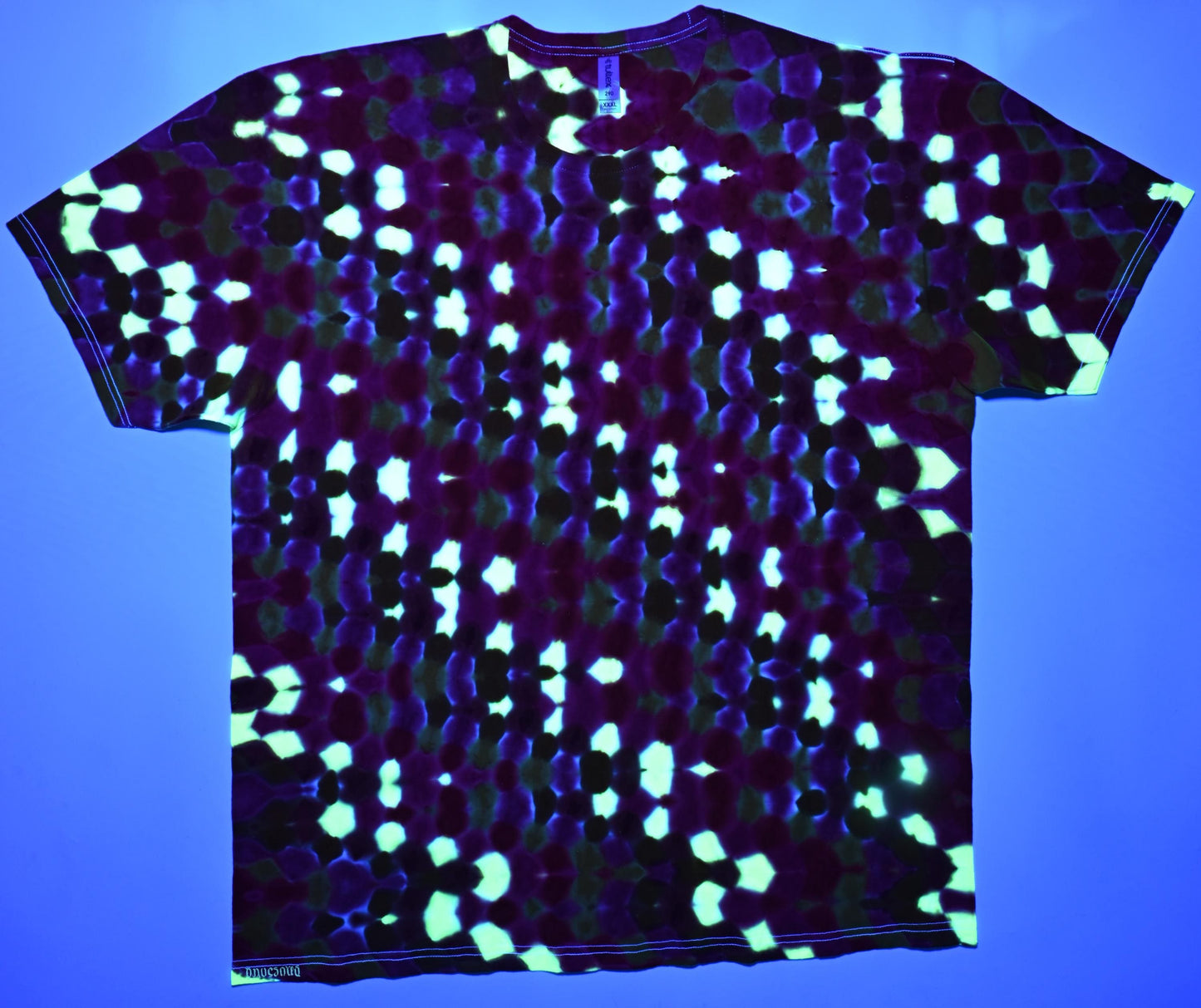 3X UV Reactive Heatwave: Flickering Inferno Tie Dye on a Tultex 290 Ringspun Cotton T-Shirt
