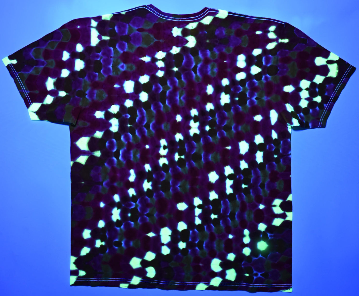 3X UV Reactive Heatwave: Flickering Inferno Tie Dye on a Tultex 290 Ringspun Cotton T-Shirt