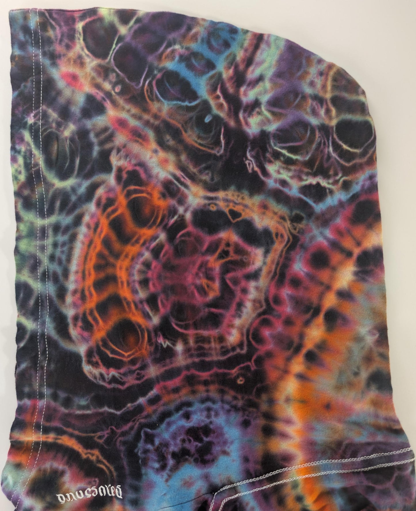 2X UV Reactive Cosmic Egg/Geode Hybrid Tie Dye in my Neon Vortex Palette on a Bella + Canvas 3512 Unisex Jersey Long-Sleeve Hoodie